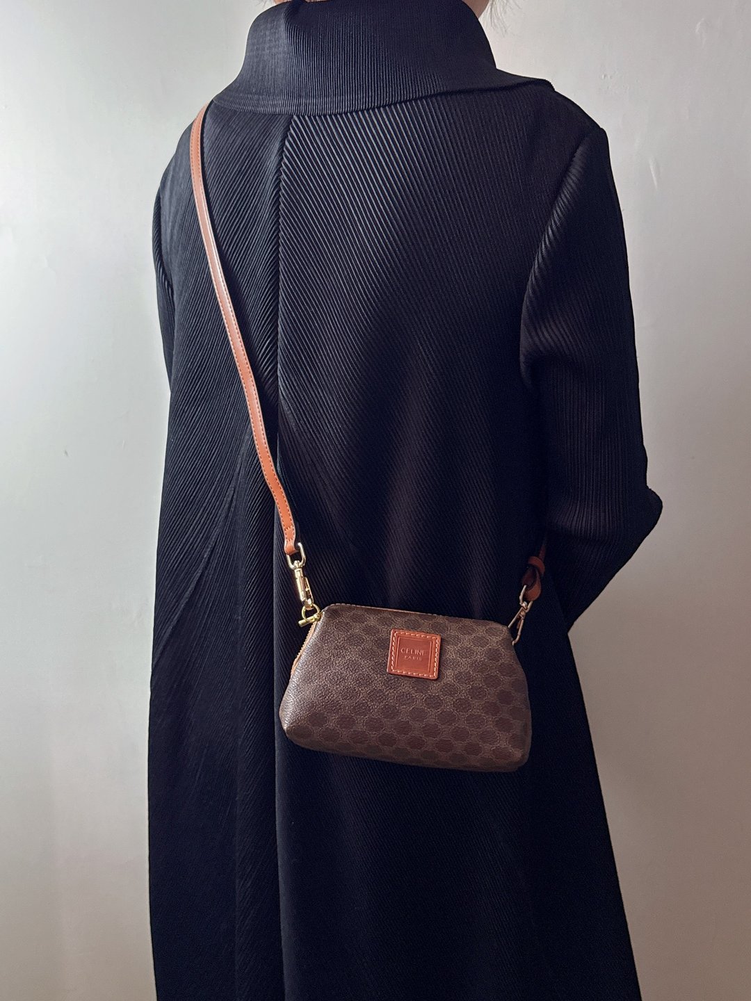 中古美品 Celine Macadam 小云朵包 斜背包 随身包 凯旋门 - 侧背包/斜挎包 - 防水材质 咖啡色