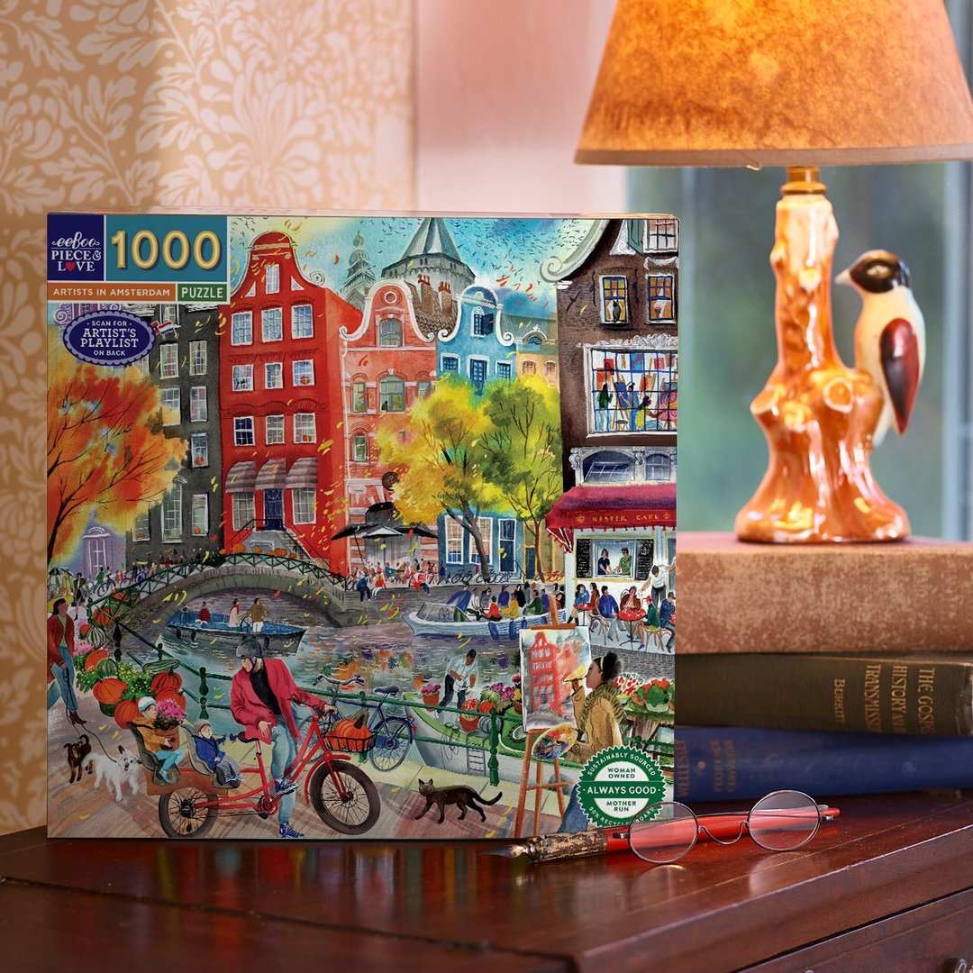 eeBoo 1000 片拼图 - Artists in Amsterdam 阿姆斯特丹的艺术家 - 拼图 - 纸 多色