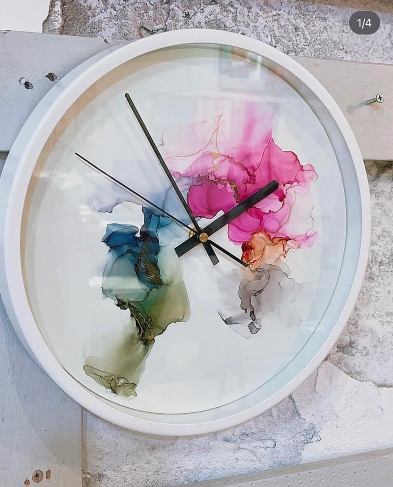 流体艺术课程-酒精墨水-时钟/ 周二到周日皆可预约【一人成团】 - 插画/绘画/写字 - 其他材质 