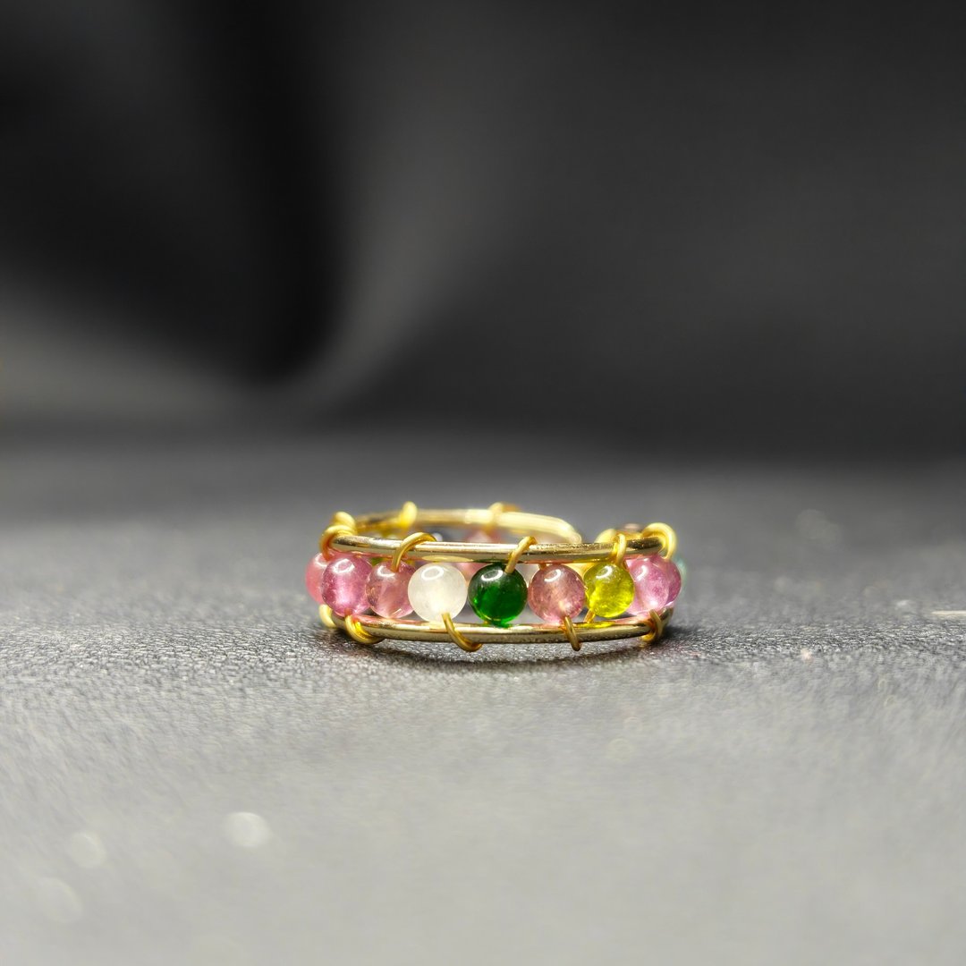 【设计款】14K金 碧玺戒指 14K Gold Tourmaline Ring - 戒指 - 水晶 