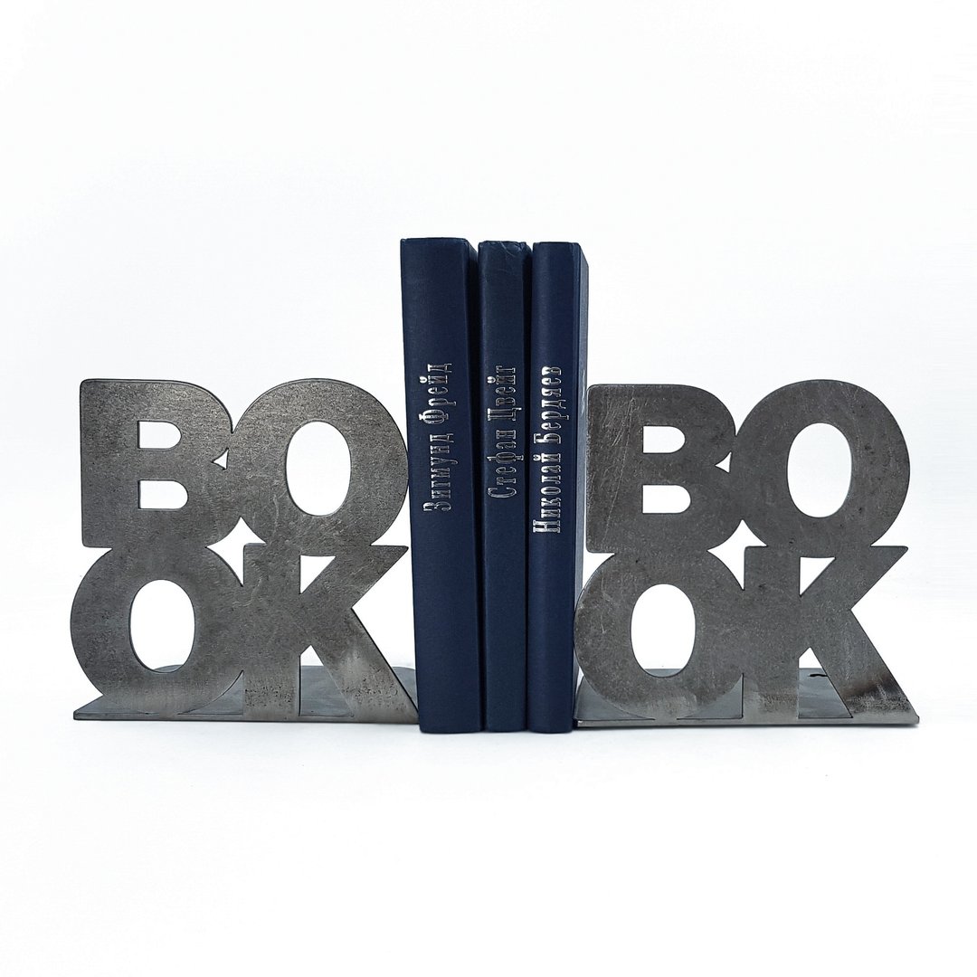 厚金属工业野兽派风格书挡 BookOne，现代书架装饰 - 摆饰 - 其他金属 灰色