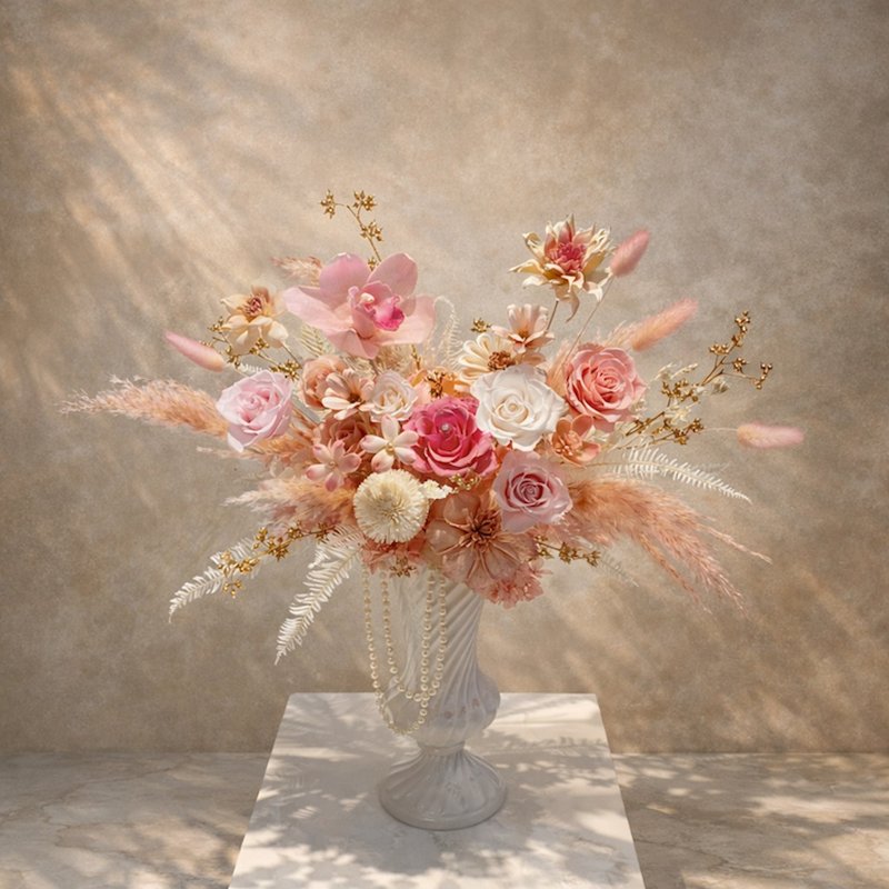 蝴蝶兰 不凋花 永生花 柔光典藏 (限台中 台中可外送) - 干燥花/捧花 - 植物．花 粉红色