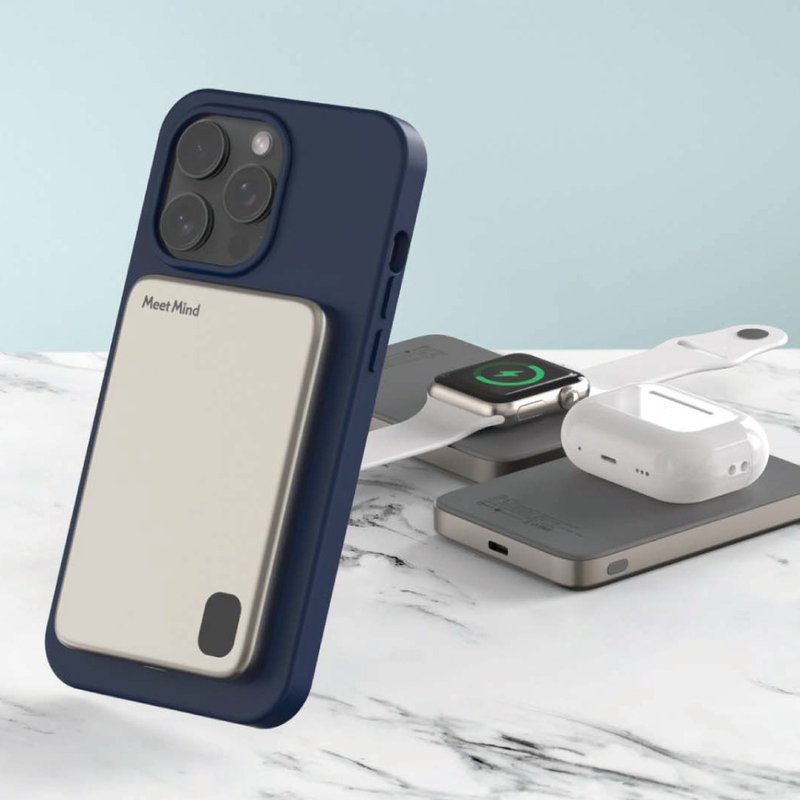 5000mAh Mini Magsafe 3in1磁吸快充行动电源-铝合金款-有标示wh - 充电宝/传输线 - 其他金属 多色