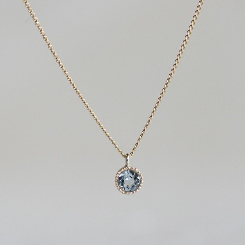 Aquamarine birthstone pendant [P033K10AQ] - 项链 - 宝石 