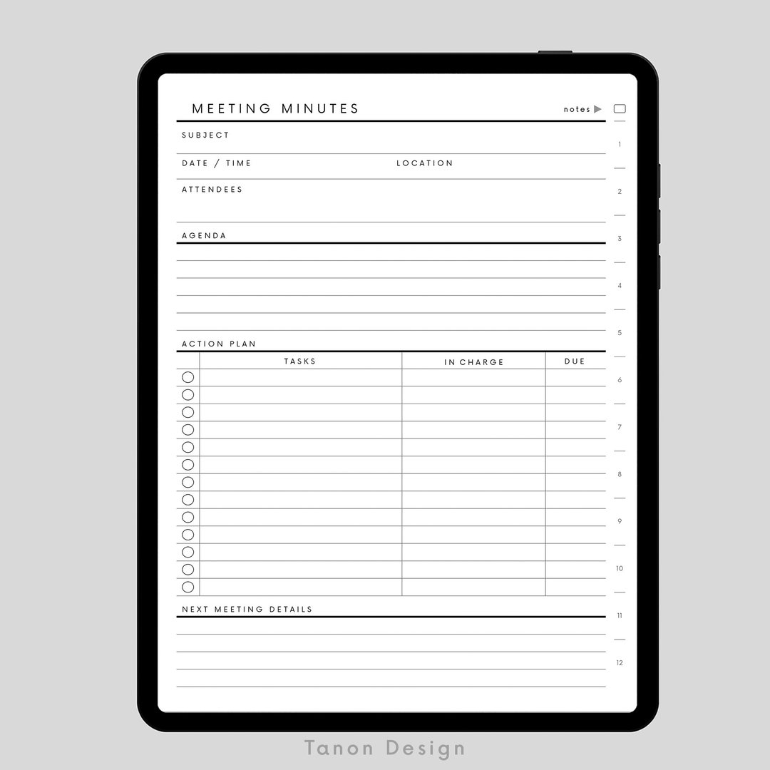 会议记录数字规划师会议纪要 数字规划师 Goodnotes - 电子手帐及素材 - 其他材质 