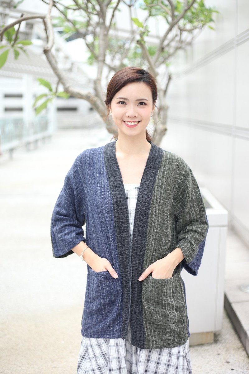 乔灌木・手摇线和风外套  【 情人节 生日 】 - 女装上衣 - 棉．麻 绿色