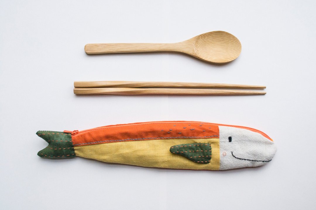 Travelling Tuna cutlery case pouch - 筷子/筷架 - 棉 多色