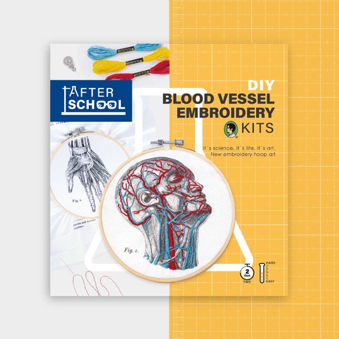 After School - DIY温感手作人体血管分布刺绣套组 - 编织/刺绣/羊毛毡/裁缝 - 其他材质 多色