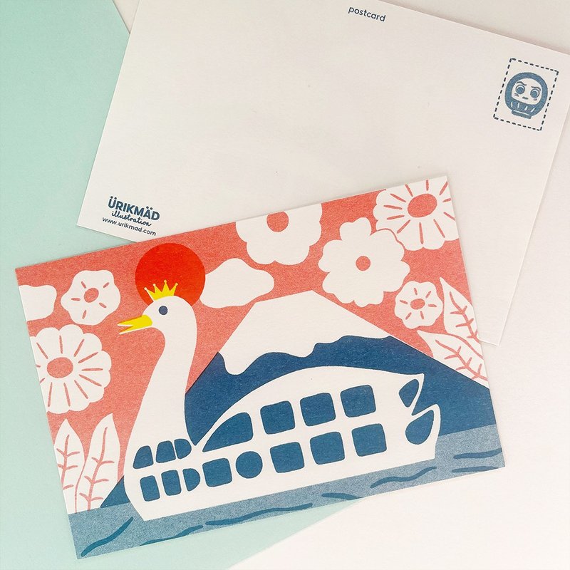 Swan Lake Postcard - 卡片/明信片 - 纸 蓝色