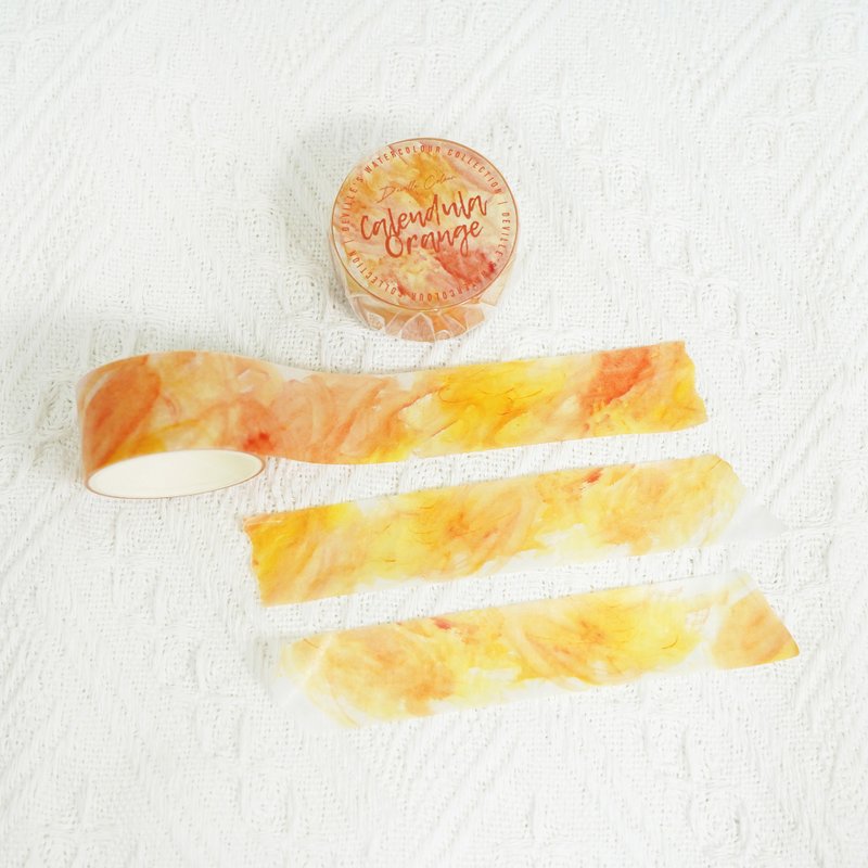 【Calendula Orange 橙金盏花】水彩祝福 和纸胶带 手帐装饰 拼贴 - 纸胶带 - 纸 橘色