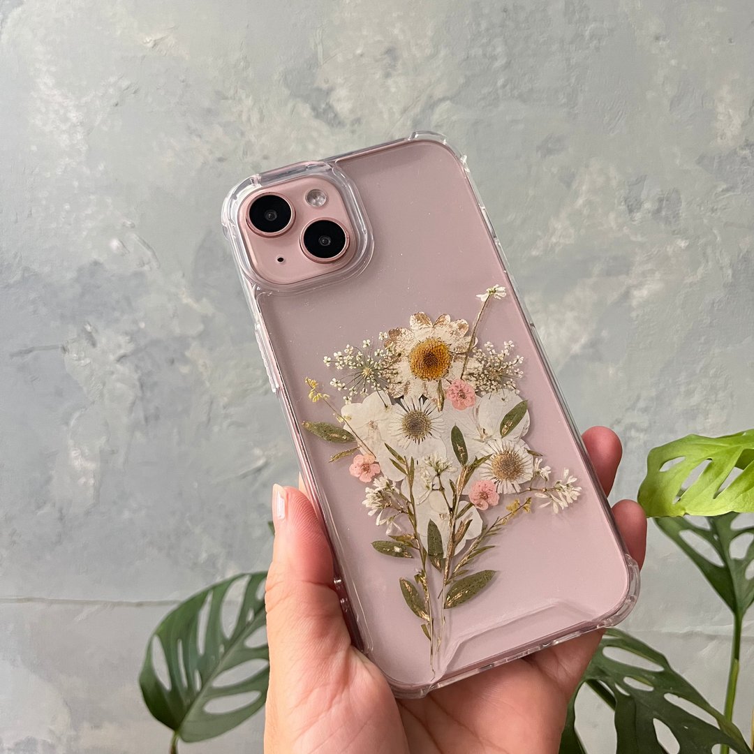 纯白系 花束押花 圣诞礼物手机壳 iPhone - 手机壳/手机套 - 植物．花 白色