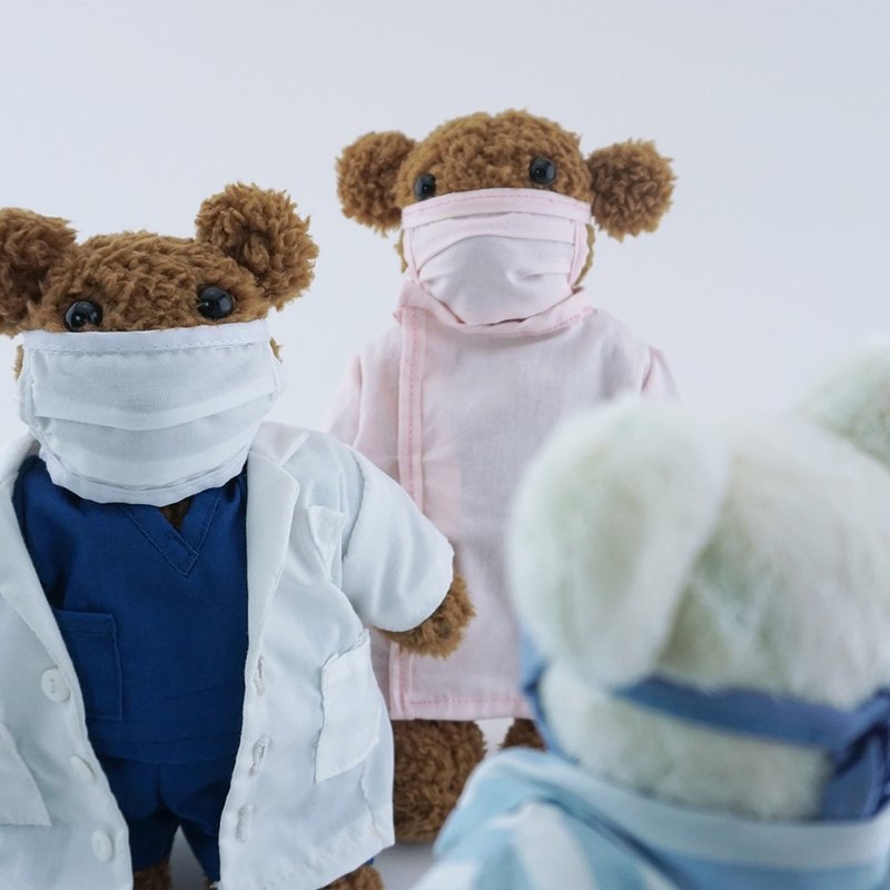 小熊医护毛绒公仔一套 玩偶玩具 纯手工制作 - biooo - 玩偶/公仔 - 棉．麻 多色