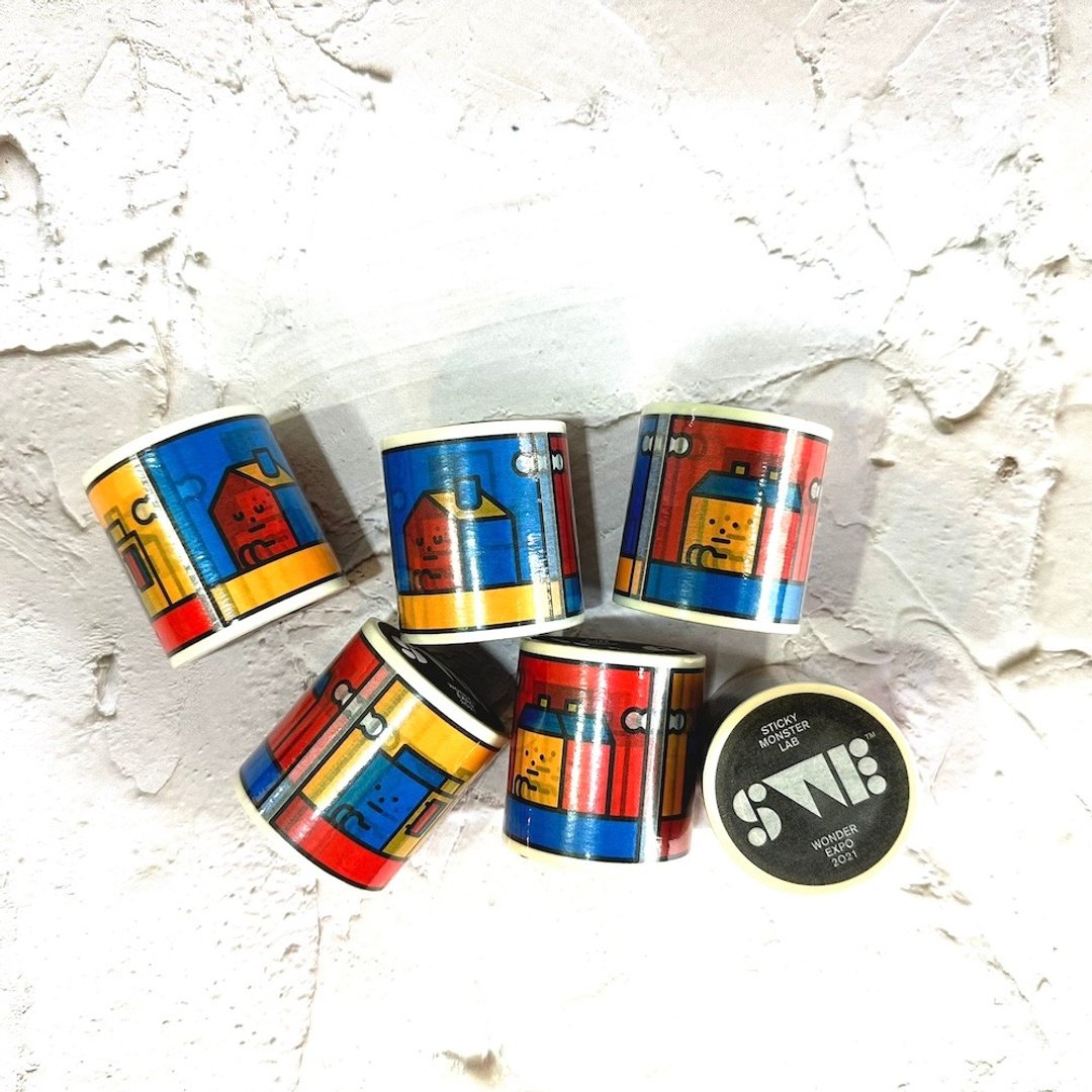 黏黏怪物研究所 SWE展览商品－纸胶带 Monster House - 纸胶带 - 玻璃 多色