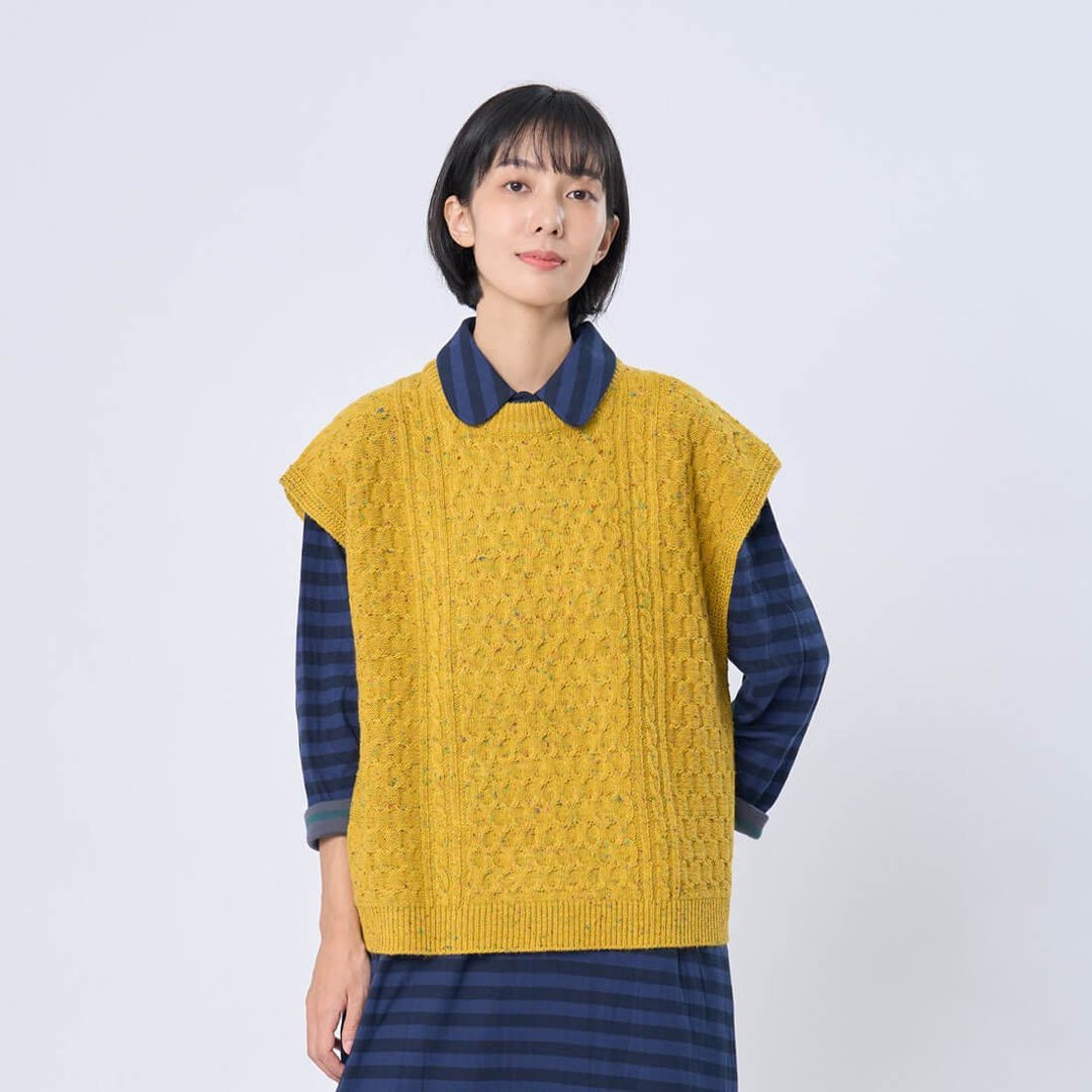 Kate圓領麻花彩點針織背心 (三色) - 女装针织衫/毛衣 - 尼龙 黑色