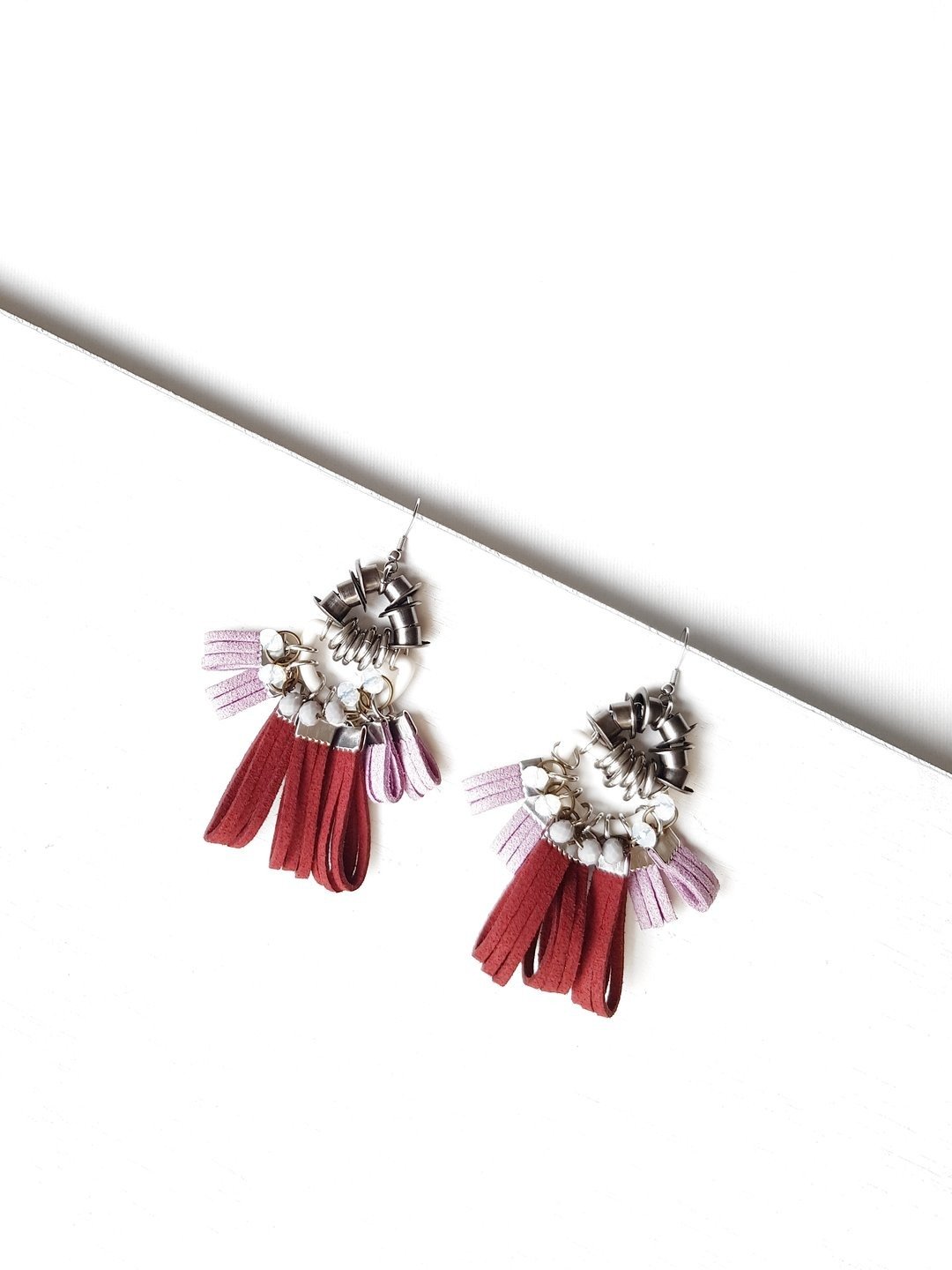 CALLA Hardware Smock Earrings //ROSE - 耳环/耳夹 - 其他金属 红色