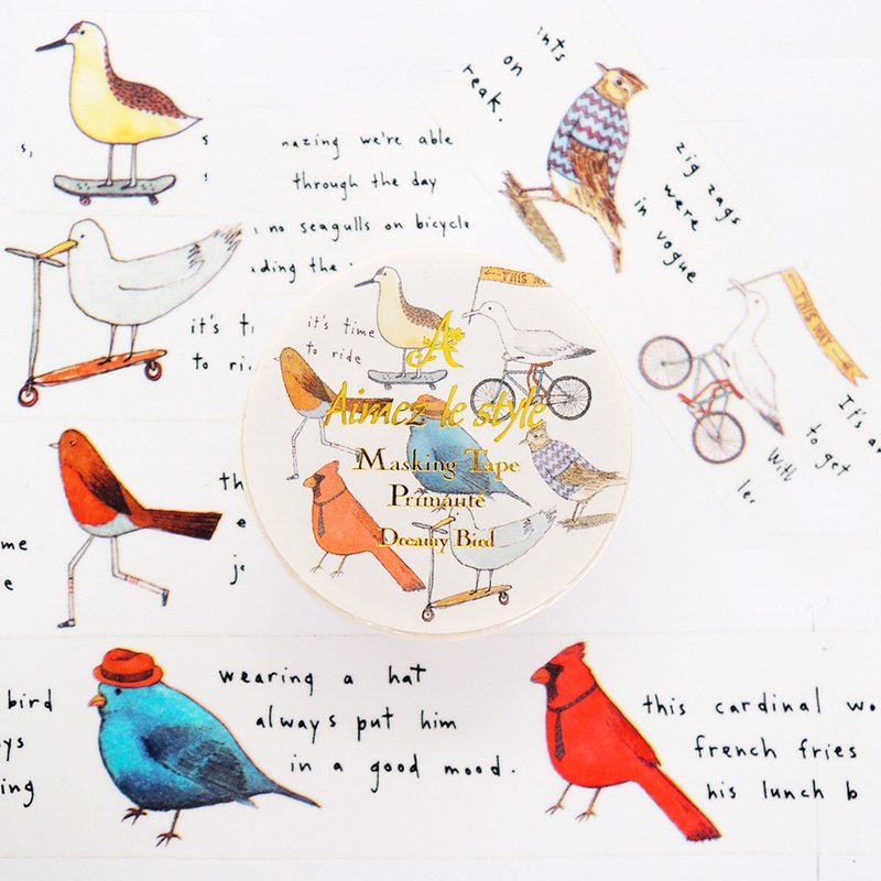 Aimez le style纸胶带-梦幻鸟儿<A02983> - 纸胶带 - 纸 多色