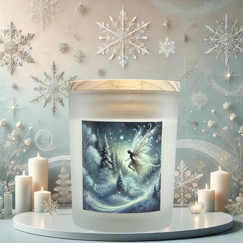 天然大豆蜡精油调香香氛烛杯 4季精灵-冰雪之韵(Icy Petal Essen) - 蜡烛/烛台 - 蜡 白色