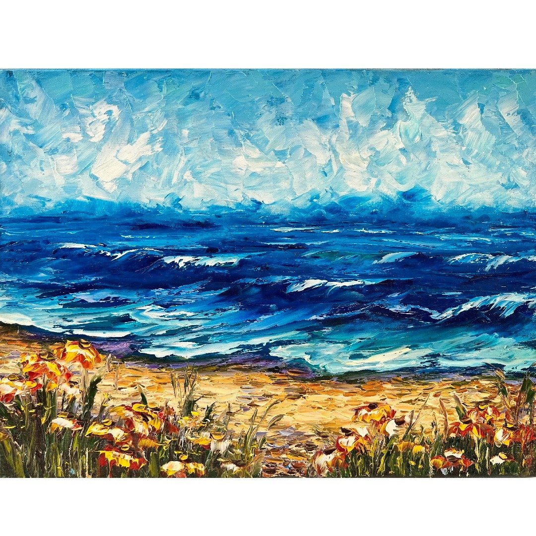 海景画花原创艺术品 30x40 厘米，作者：Oksana Stepanova - 海报/装饰画/版画 - 棉 多色