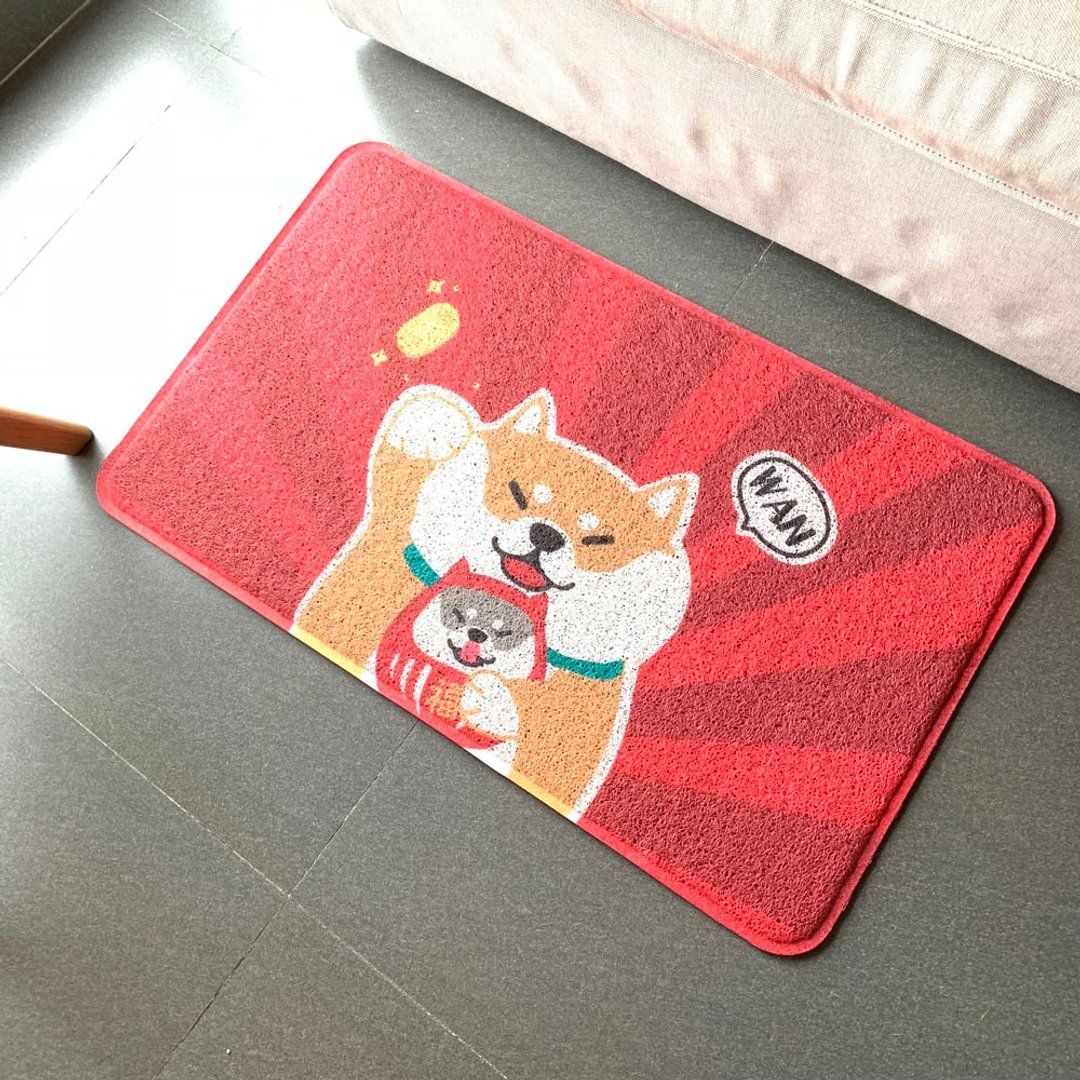 百色町shiba inu柴犬PVC达摩福神门垫进门垫地垫地毯 - 地垫/地毯 - 聚酯纤维 