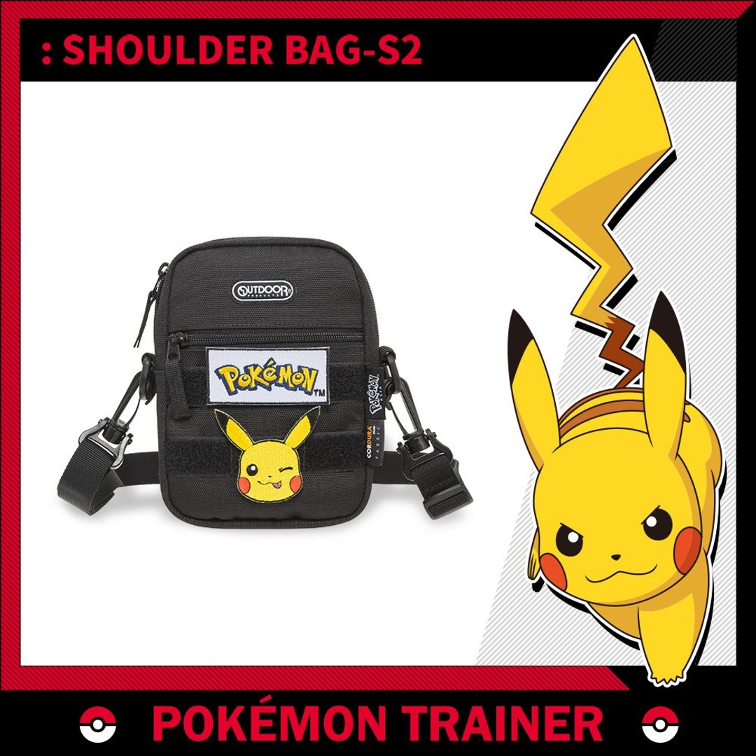 【OUTDOOR】Pokemon联名款训练家系列直式侧背包-黑 ODGO20C04BK - 侧背包/斜挎包 - 聚酯纤维 