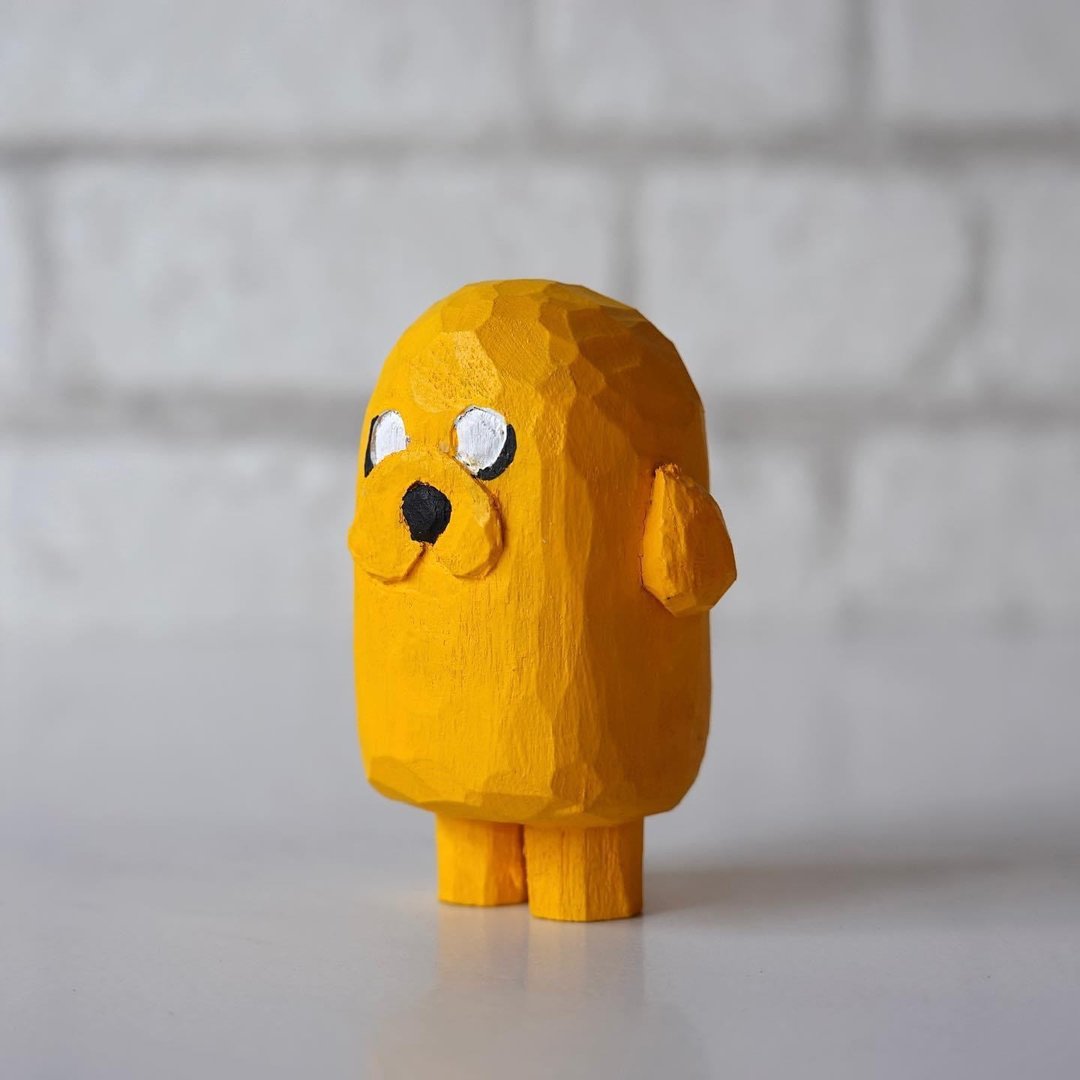 The yellow dog - 玩偶/公仔 - 木头 黄色