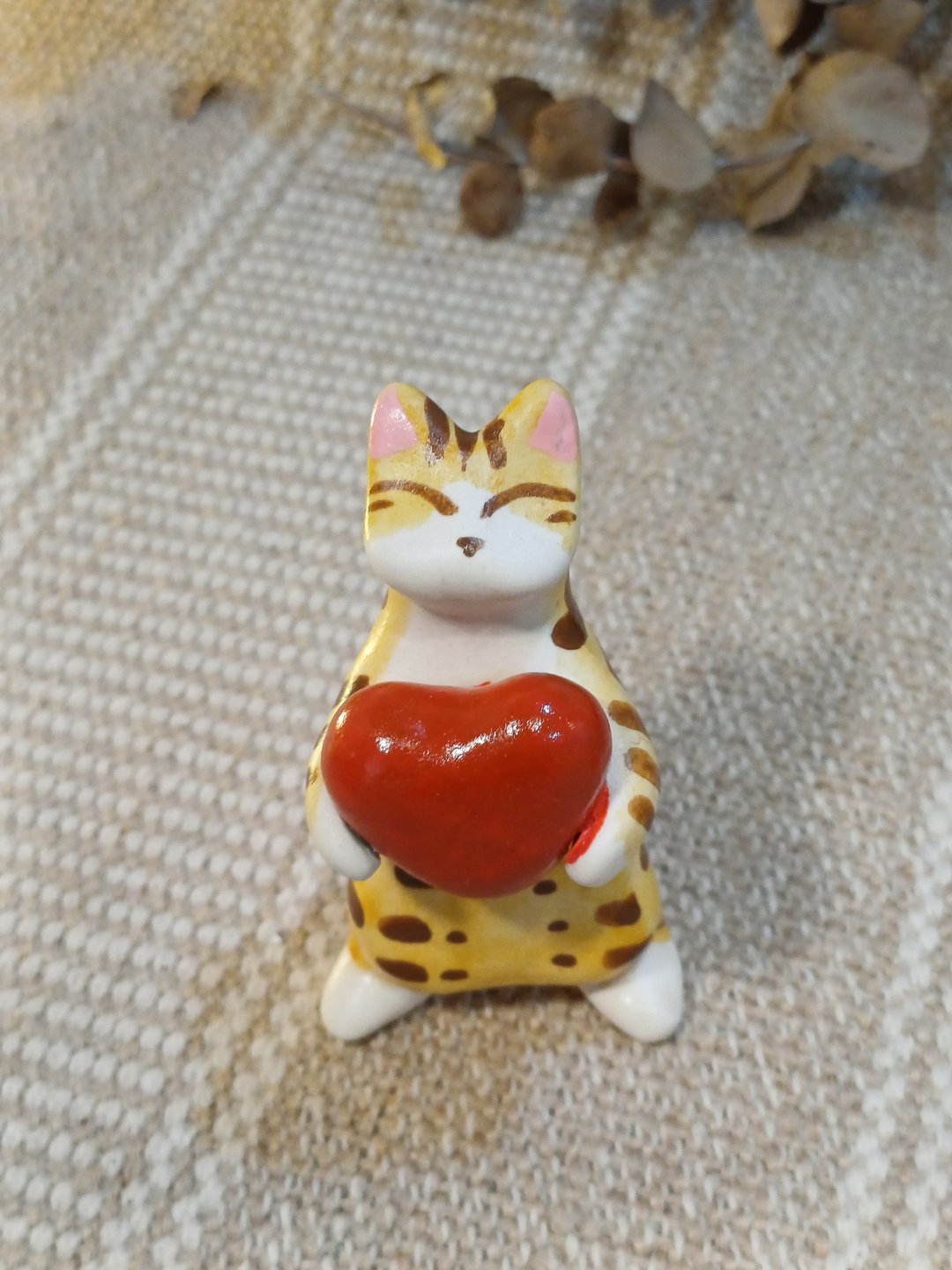 猫肥运来-手捧真心-传心达意小物 - 玩偶/公仔 - 陶 