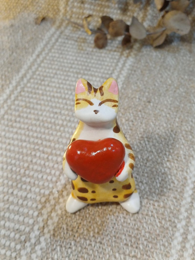 猫肥运来-手捧真心-传心达意小物 - 玩偶/公仔 - 陶 