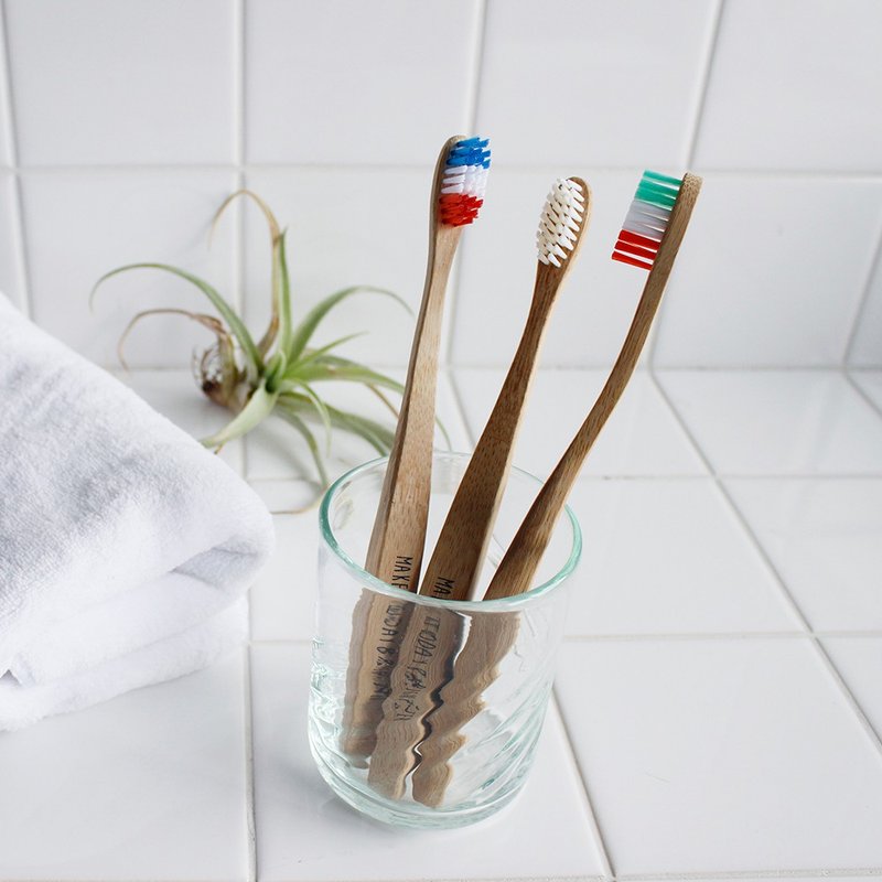 竹牙刷  (3支入) Plentz Tooth Brush  Blue AND Green AND White - 其他 - 竹 蓝色