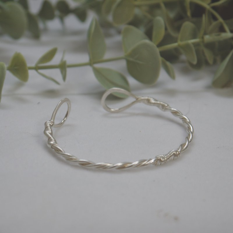 螺旋双鱼纯银手环 - 手链/手环 - 纯银 银色
