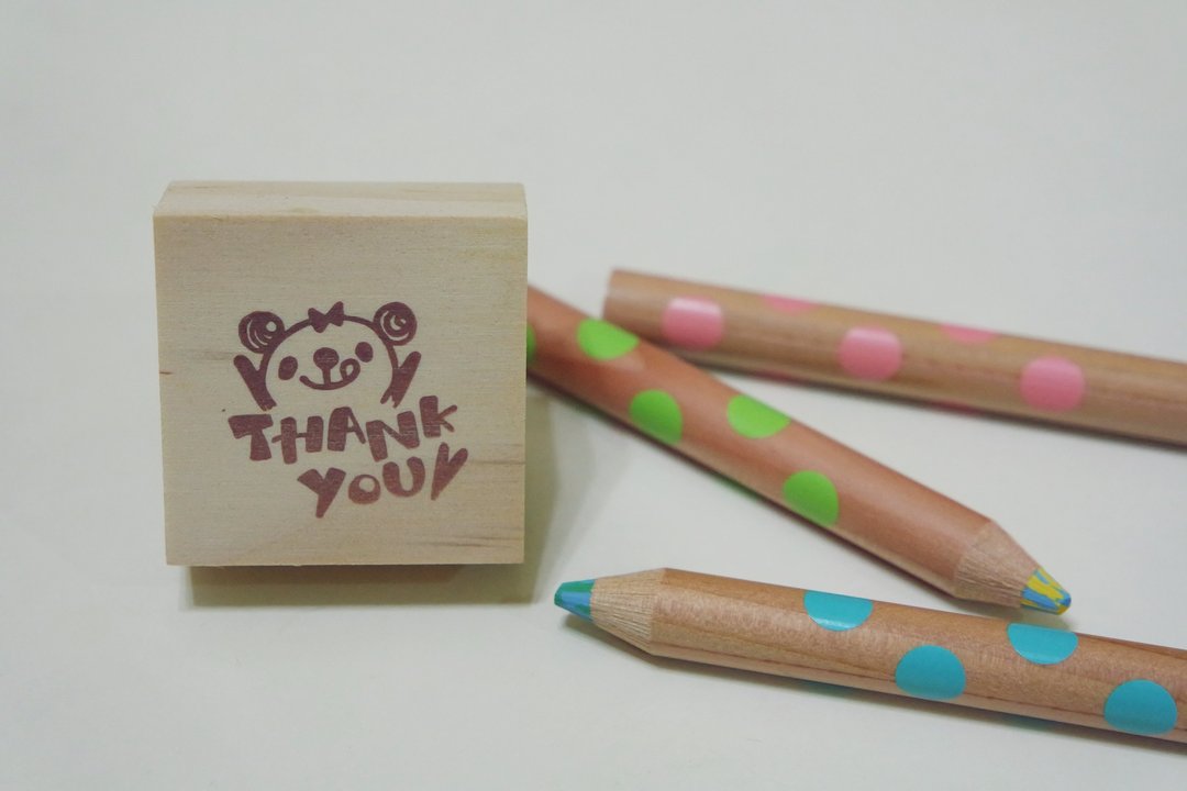 手刻印章 / 猫熊thank you章 - 印章/印台 - 橡胶 
