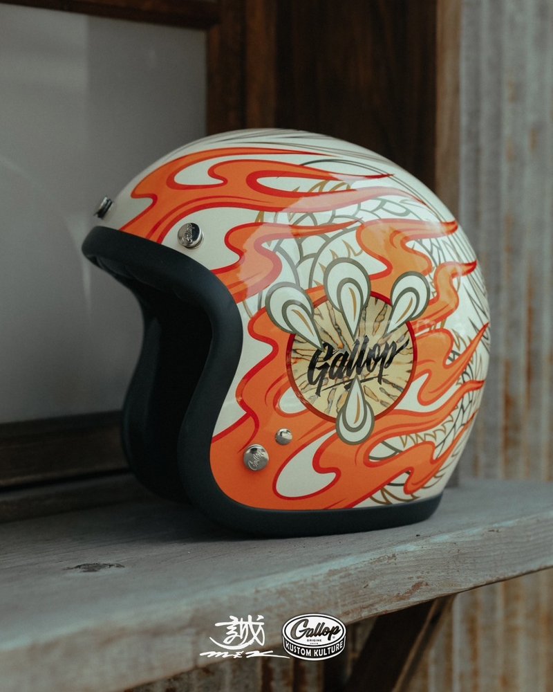MAKOTO 小林诚 × GALLOP 联名安全帽 竜 米白 - 安全帽 - 其他材质 