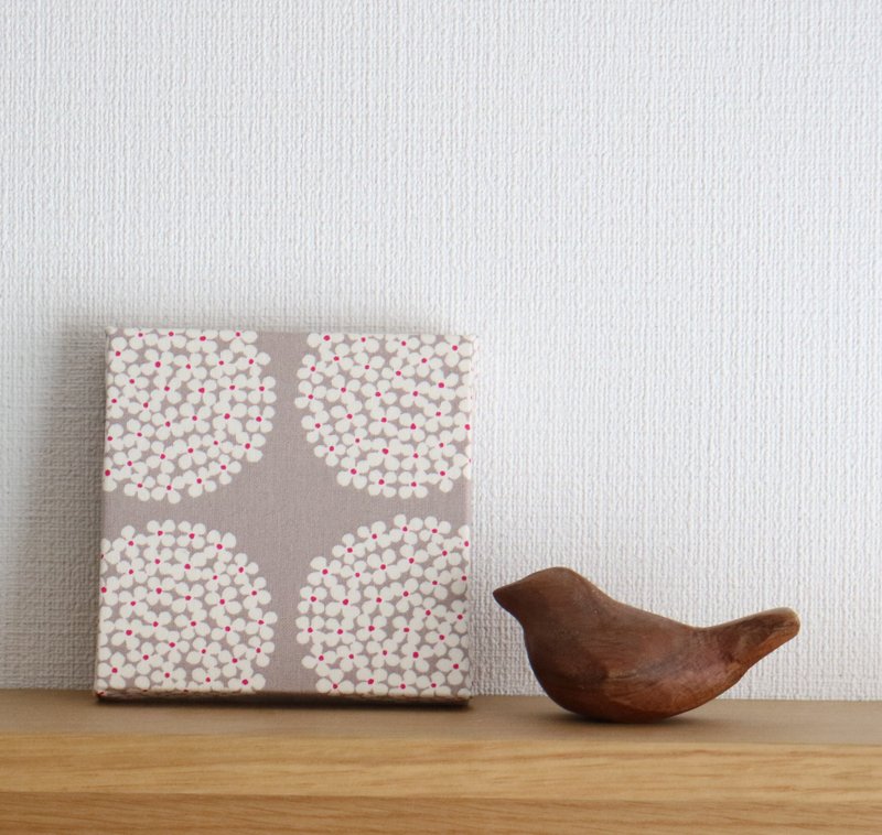 12x12cm Fabric Panel [Flower Circle Beige] - 墙贴/壁贴 - 棉 灰色