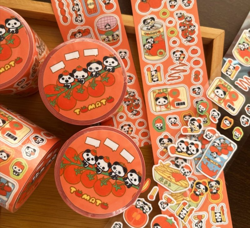 【红红番茄】可爱韩系模切贴纸卷 / 手帐胶带 - 纸胶带 - 纸 多色