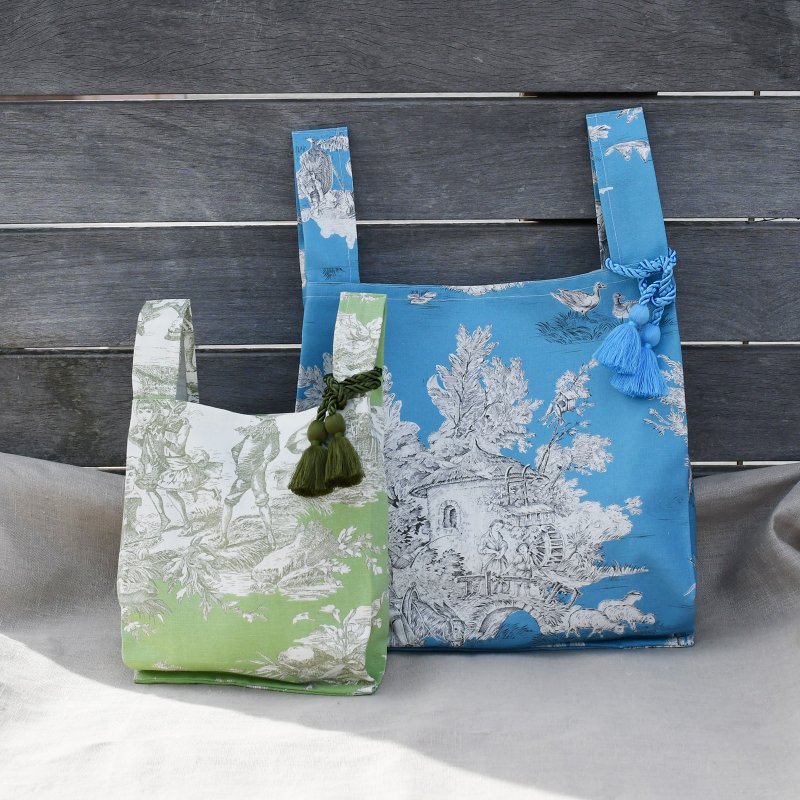 附流苏手提袋 / 绿色或蓝色 - 手提包/手提袋 - 棉．麻 绿色