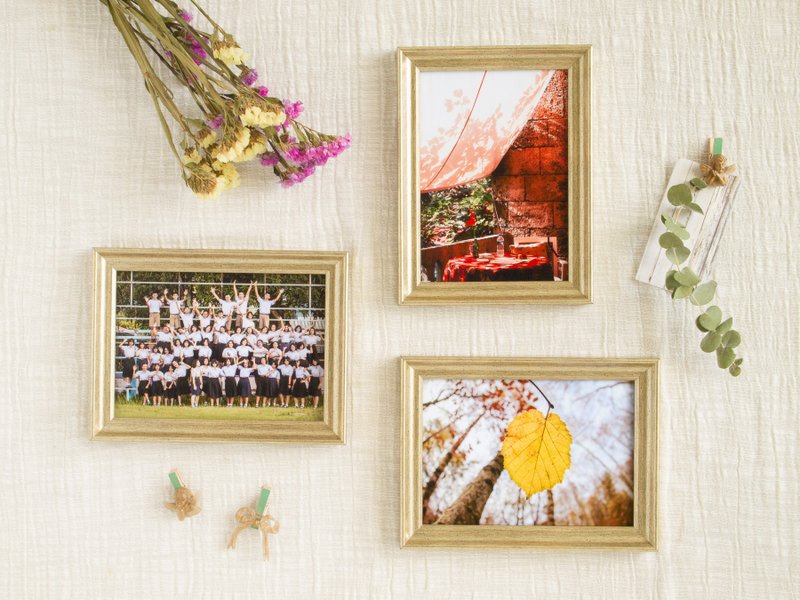 冷调香槟金3入5x7寸相框组【香槟 Champagne】 - 画框/相框 - 木头 金色