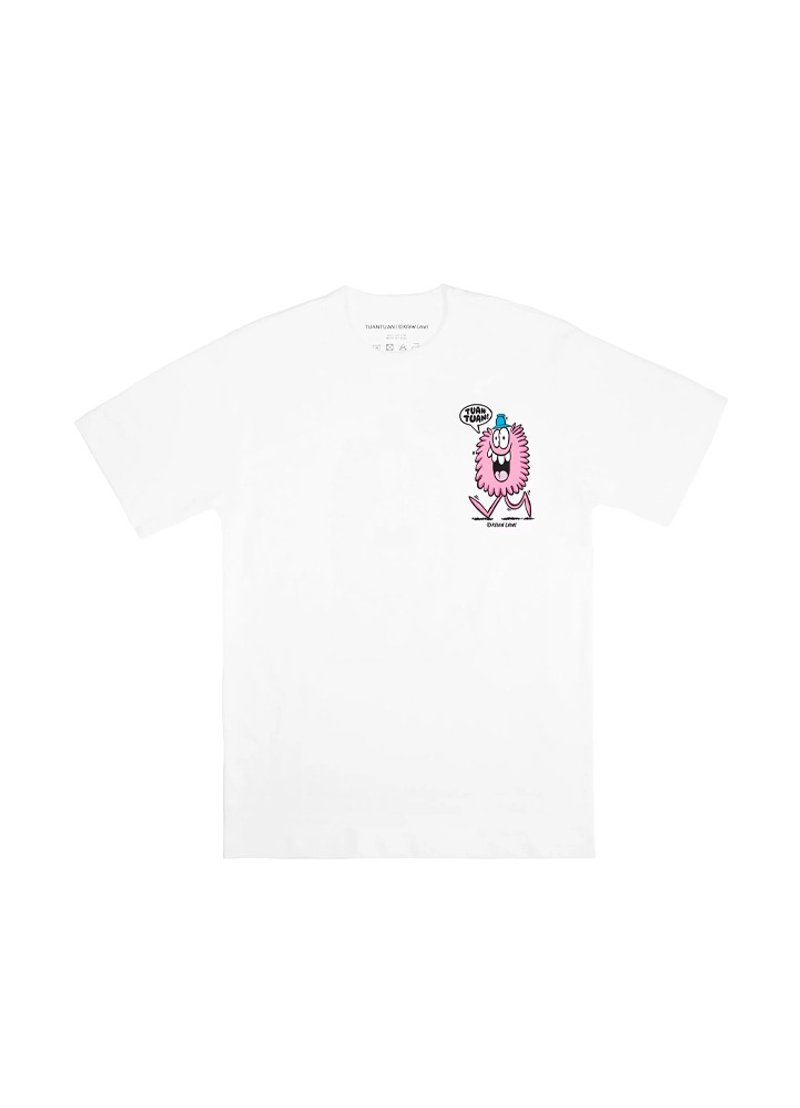 团团 x Kevin Lyons 小怪兽国际联名棉质T-shirt - 女装 T 恤 - 棉．麻 白色