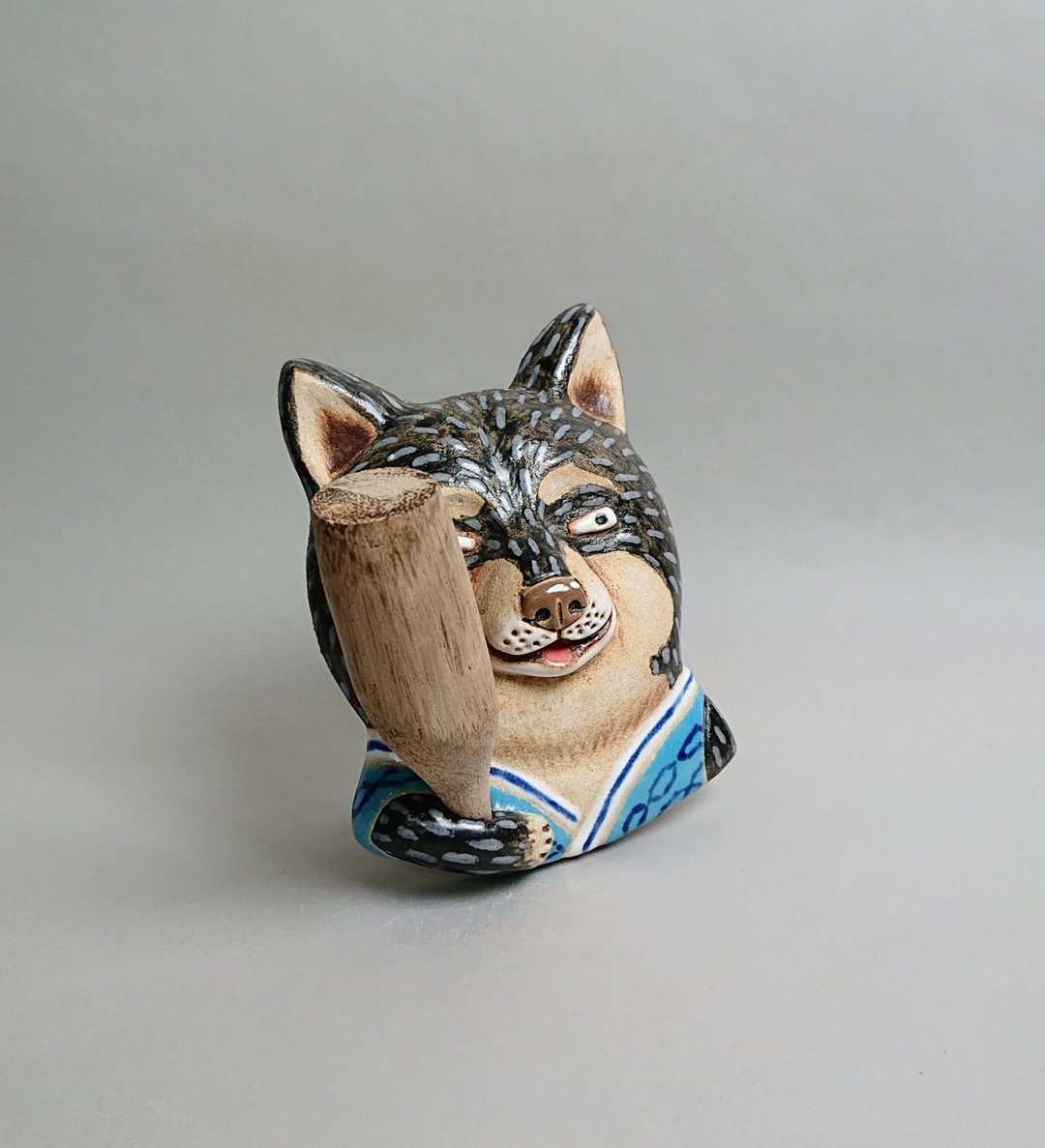 柴犬扩香器02(手工陶制品) - 香薰/精油/线香 - 陶 白色