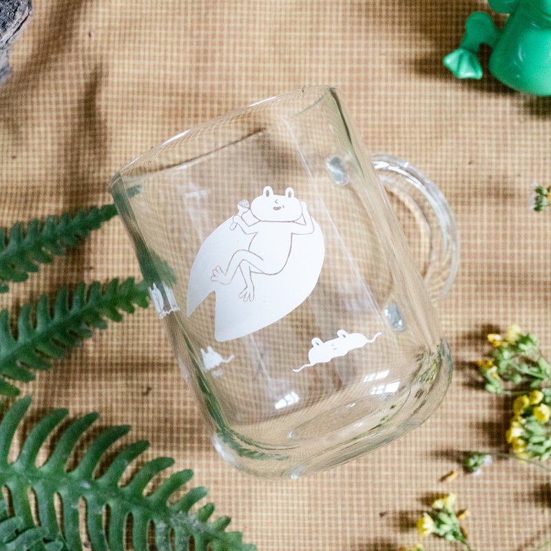 【微瑕特惠】求偶中的蛙蛙 / 土耳其强化玻璃杯 - 玻璃杯 - 玻璃 白色