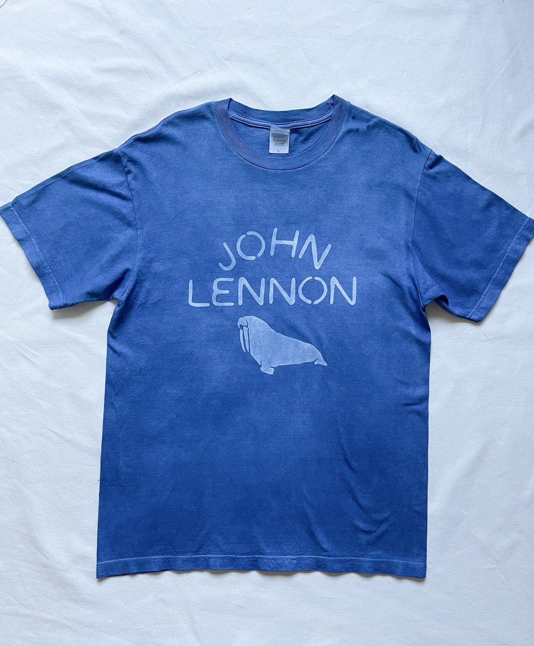 Made in Japan JOHN LENNON I am the walrus TEE Indigo dyed Aizome - 女装 T 恤 - 棉 蓝色