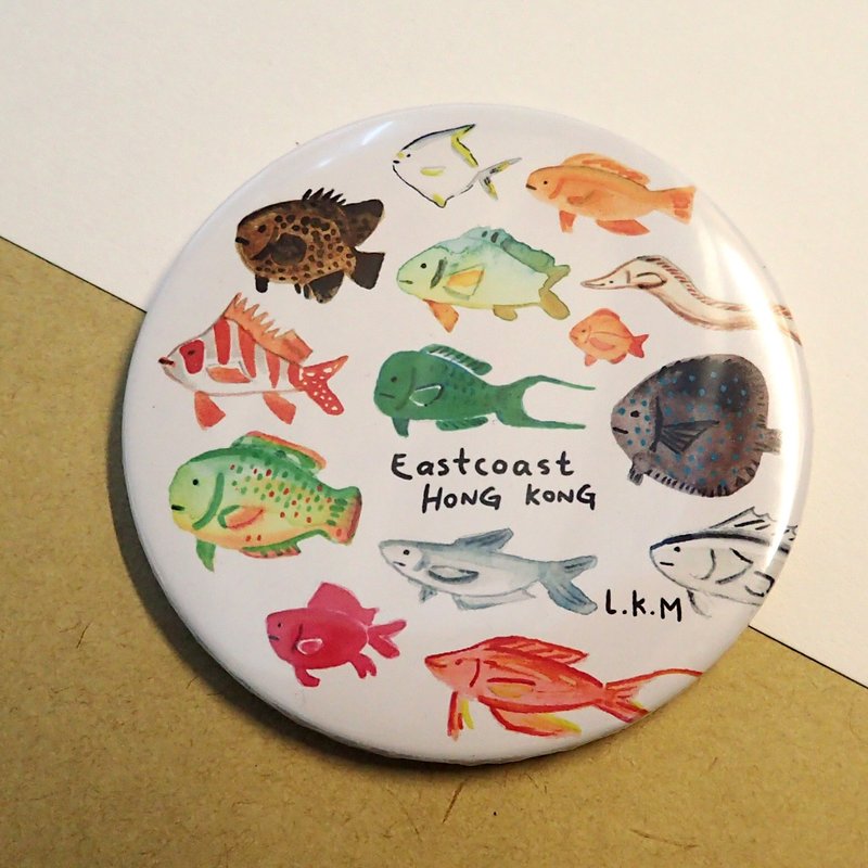 海魚鏡子 - 露营用品 - 玻璃 白色