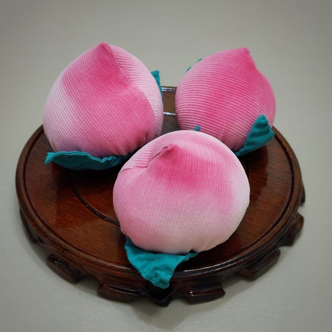 织物水果–桃子 (寿桃) - 摆饰 - 棉 