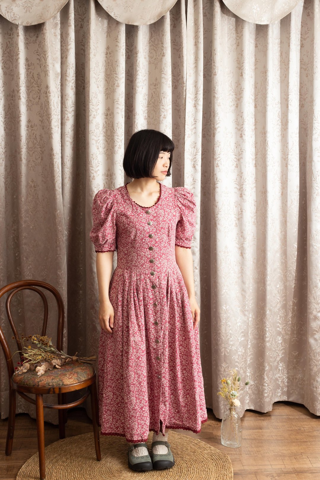 Tyrolean Dress 奥地利洋装 古着【初恋贩卖所】Vintage.B561 - 洋装/连衣裙 - 棉 