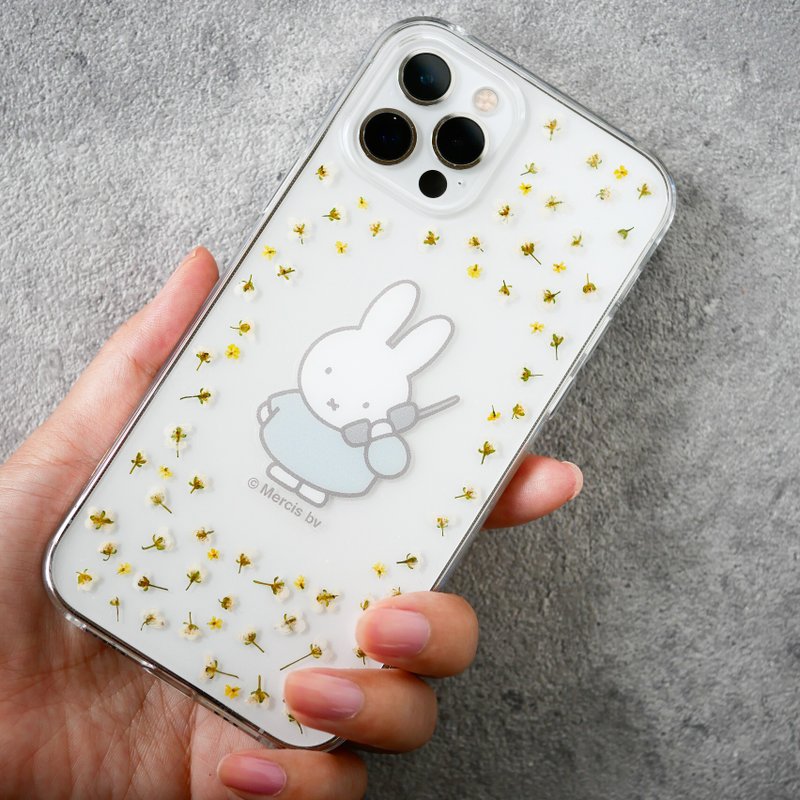 【Pinkoi x miffy】押花iPhone手机壳 - 米菲打电话/蓝 - 手机壳/手机套 - 树脂 蓝色