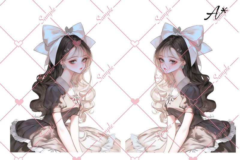 原创人物贴纸 装饰贴纸 P006 一组5张 - 贴纸 - 纸 