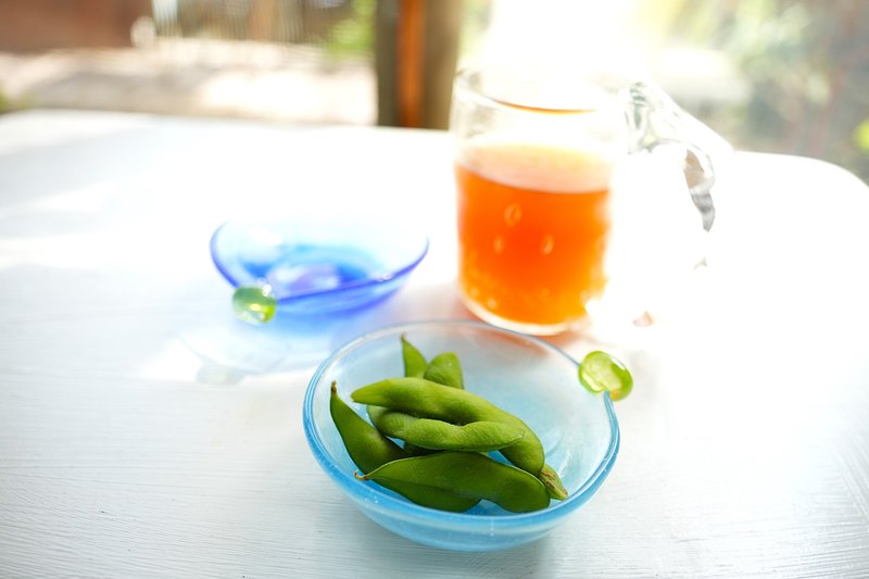 毛豆碗 2 件组/天蓝和钴色 - 碗 - 玻璃 蓝色