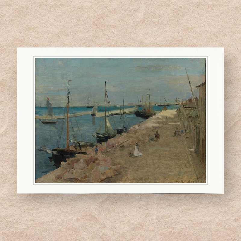 【 艺术画卡 】莫莉索・瑟堡港 | B4画卡 - 海报/装饰画/版画 - 纸 蓝色