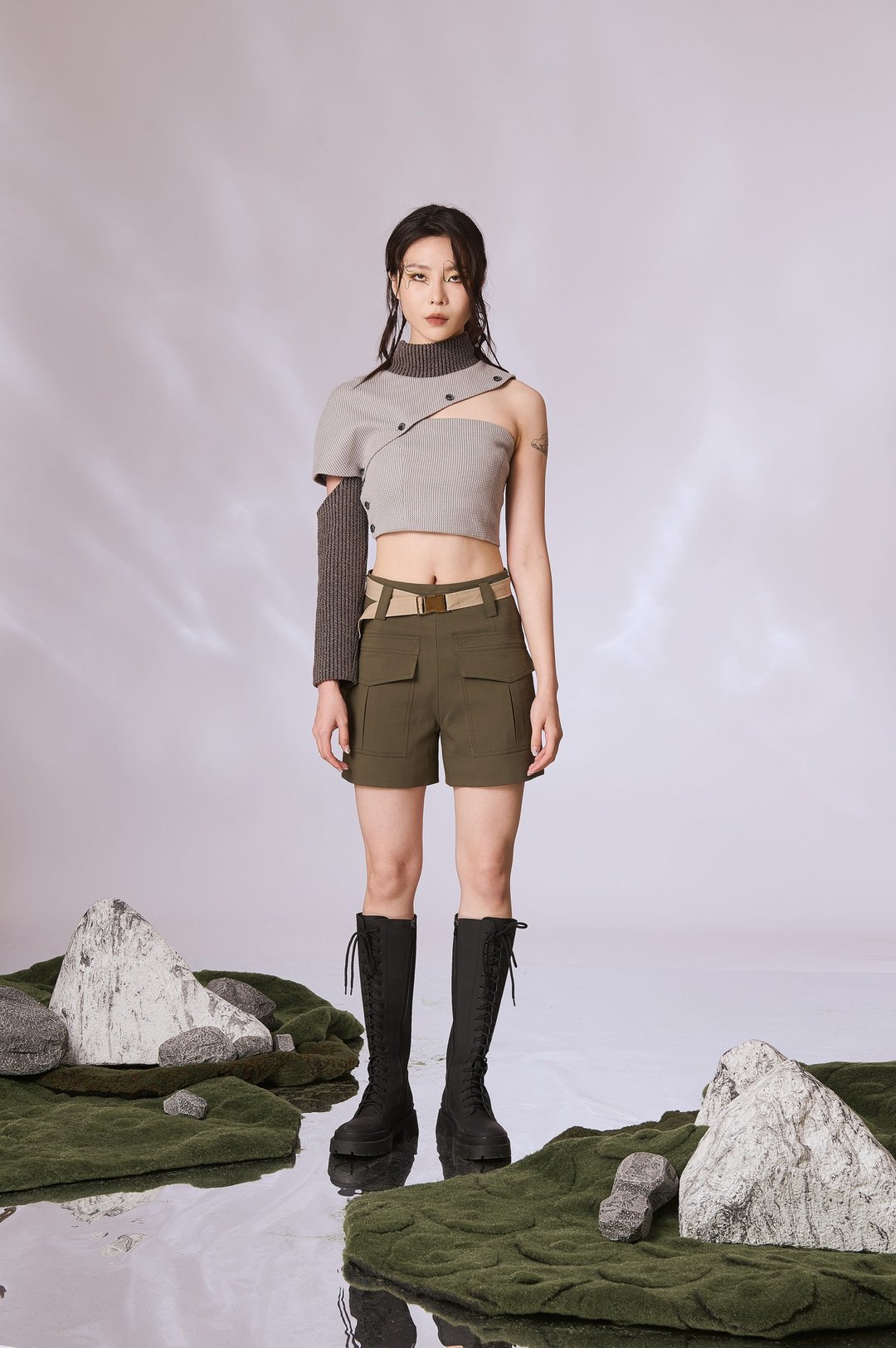 三件式上衣 - 灰 - 女装上衣 - 其他人造纤维 灰色