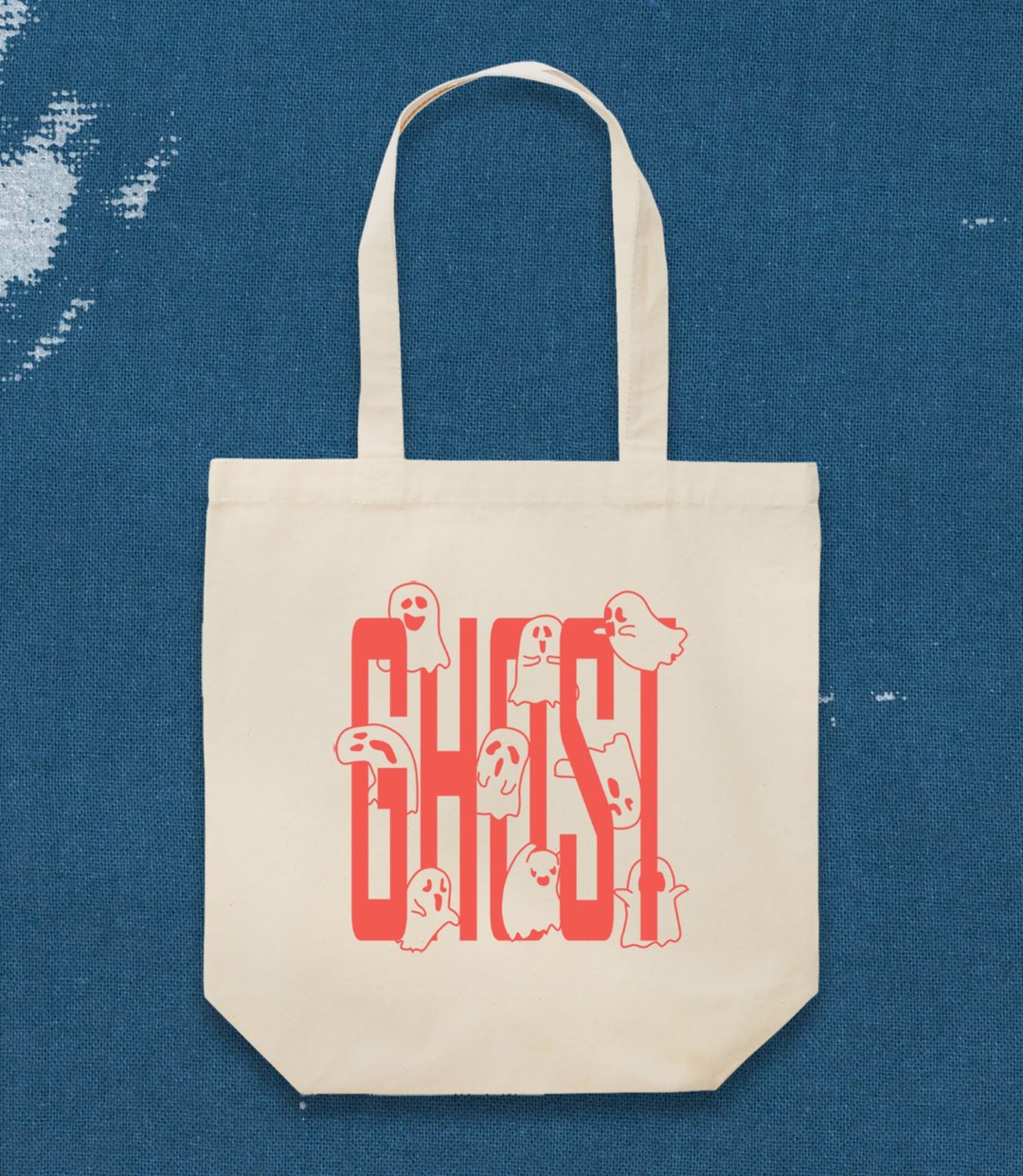 俏皮鬼 Ghost 直式侧背包-1 休闲 定制 多色印刷 送礼 - 侧背包/斜挎包 - 棉 白色
