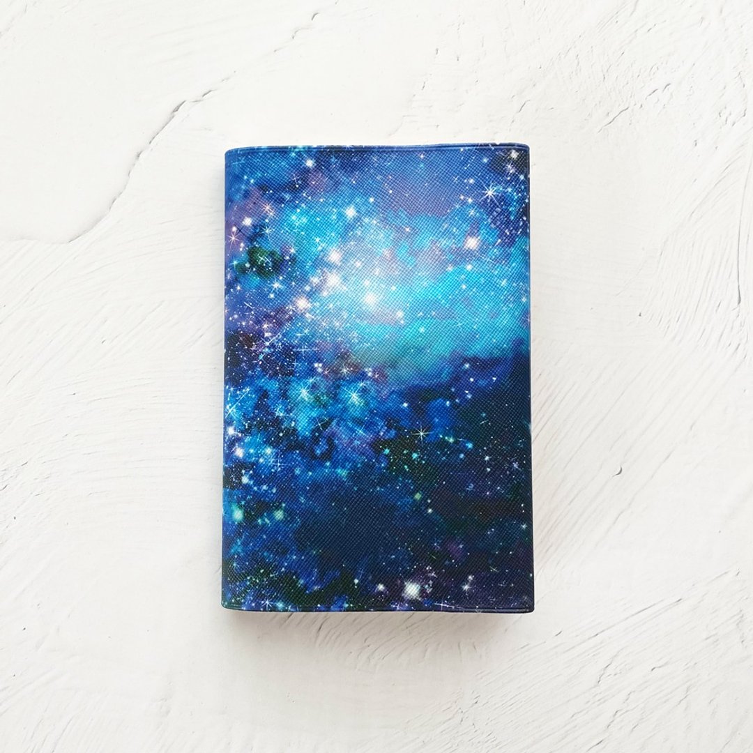 Book Cover GALAXY / paperback / Fake leather / star / universe / starry night / - 书衣/书套 - 人造皮革 蓝色