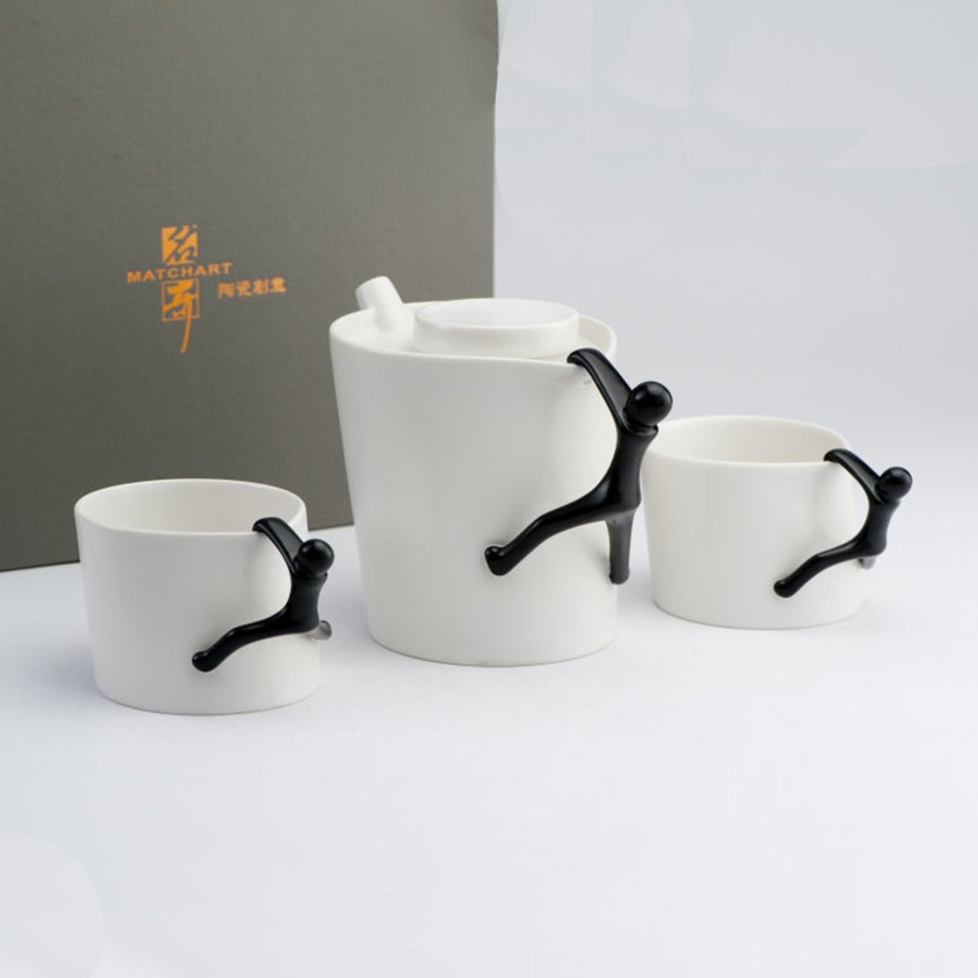 挽回壶组(1壶2杯礼盒)2065-00000012-名奇 - 茶具/茶杯 - 陶 白色